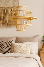 Bamboo Hanging Light for Entryway | Rattan Ceiling Lamp - Ashby