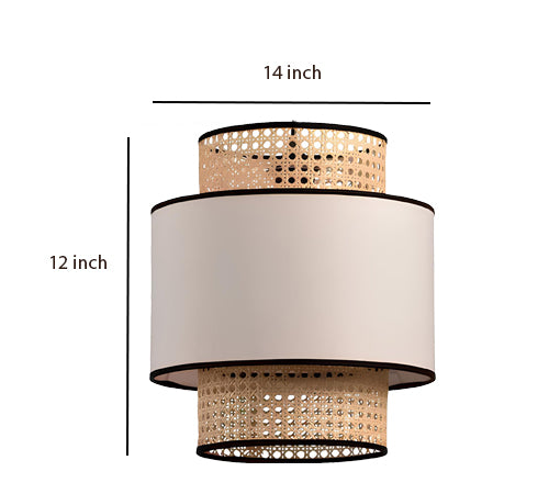 Bamboo Pendant Light for Living Room 12 Inch - Idhant by Luxury Rattan Handicrafts 