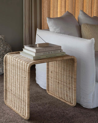 Rattan Bedside Table | Cane Side Table | Bamboo - Callen