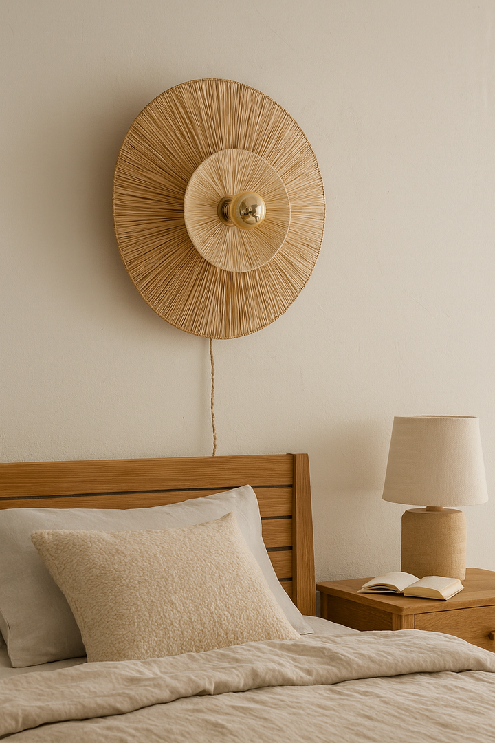 Jute Wall Light for Dining Room | Bamboo Wall Lamp - Iven
