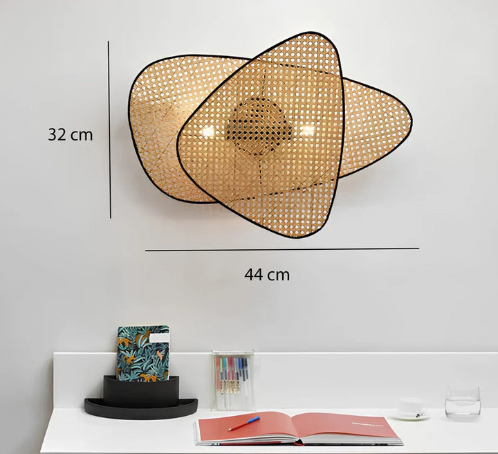 Wicker Wall Lamp for Bedroom | Bamboo Wall Sconce- Vesperfield