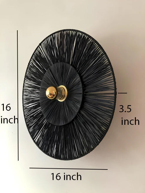 Jute Wall Light for Bedroom | Natural Wall Sconce - Harlow