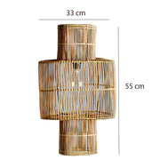 Bamboo Hanging Light for Hallway | Rattan Pendant Lamp - Dax