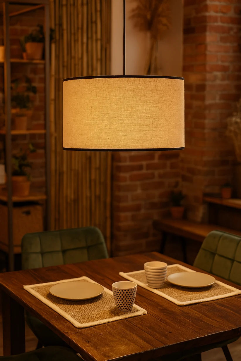 Jute Hanging Light for Bedroom | Natural Pendant Lamp - Pryce