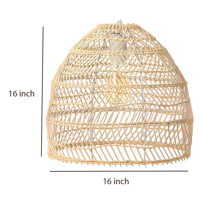 Bamboo Pendant Light for Living Room 14 Inch - Kevin by Luxury Rattan Handicrafts 