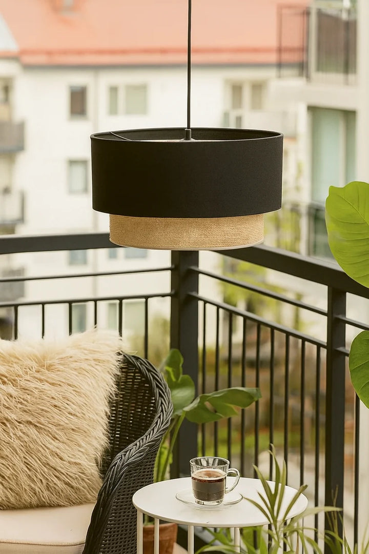 Jute Hanging Light for Bedroom | Natural Pendant Lamp - Quill