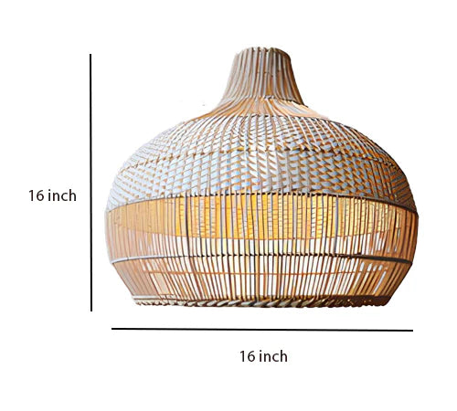 Bamboo Hanging Light for Hallway | Rattan Pendant Lamp - Elio