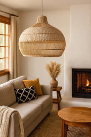 Bamboo Hanging Light for Hallway | Rattan Pendant Lamp - Elio