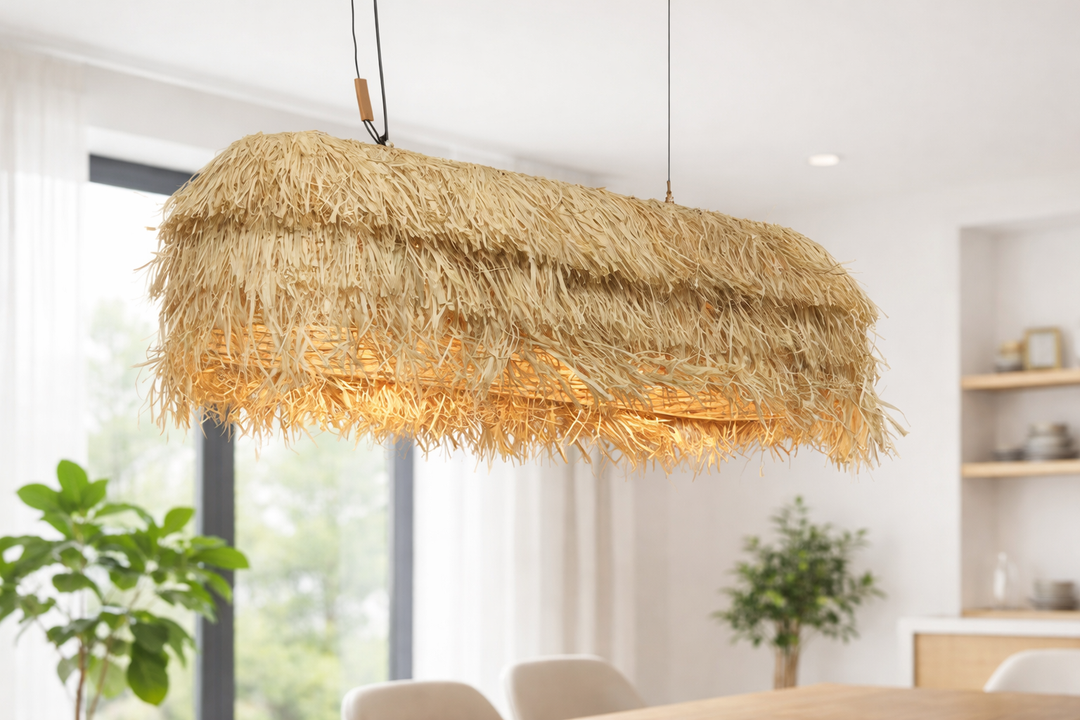 Rattan Chandelier for Dining Room - Whitley by Luxury Rattan Handicrafts 