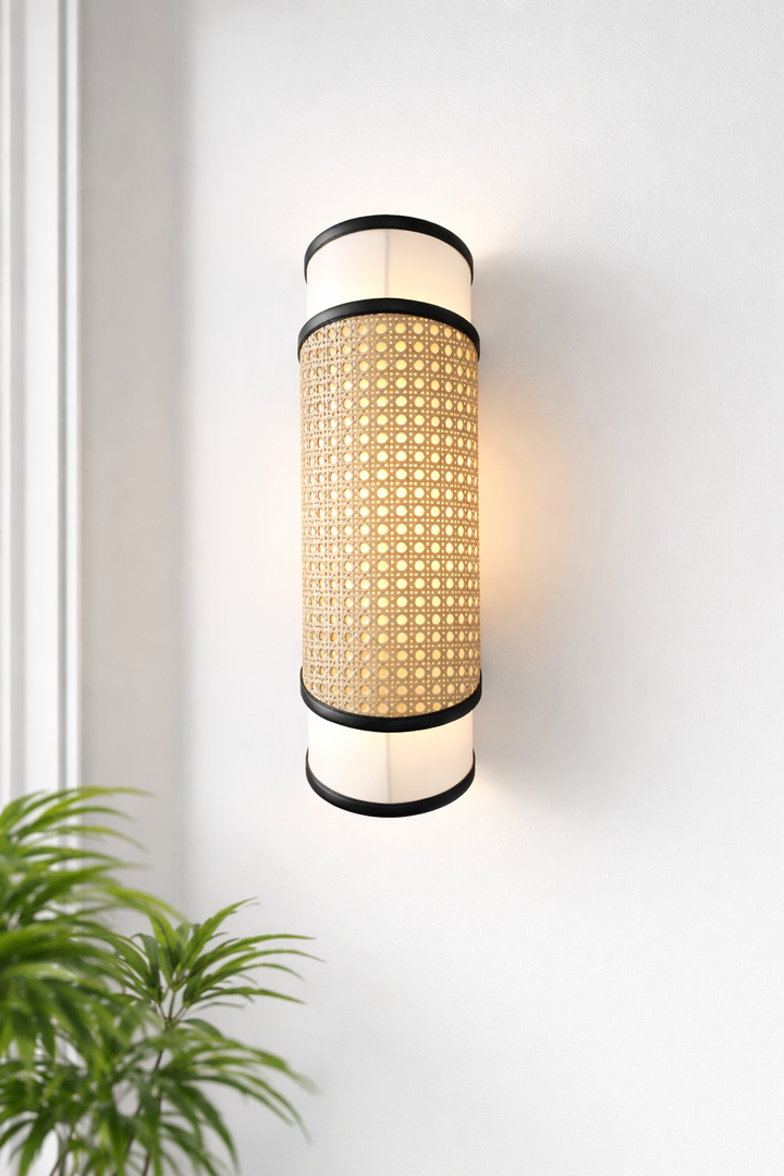 Rattan Wall Lamp | Bamboo Wall Lamp | Cane Wall Lamp - BOOKER by Luxury Rattan Handicrafts  - Image 1