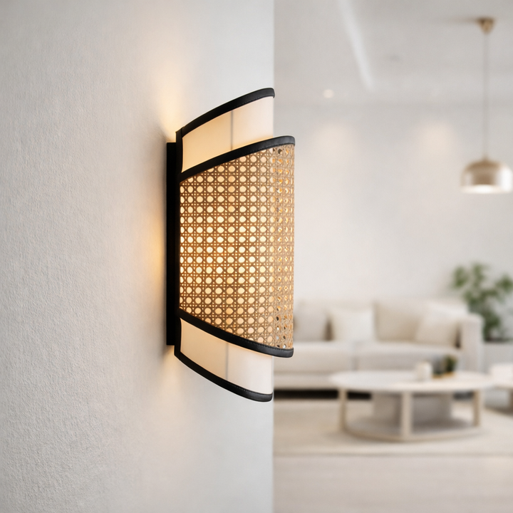 Rattan Wall Lamp | Bamboo Wall Lamp | Cane Wall Lamp - BOOKER by Luxury Rattan Handicrafts  - Image 2