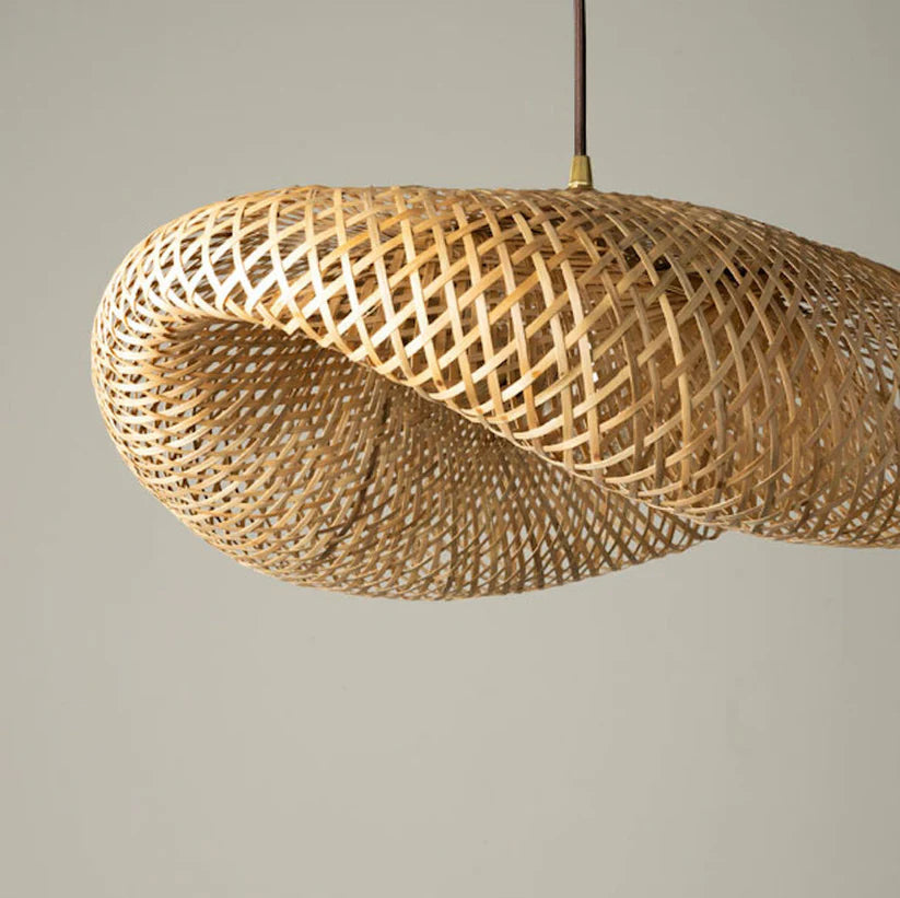 Bamboo Hanging Light for Drawing Room | Rattan Pendant Lamp - Zane