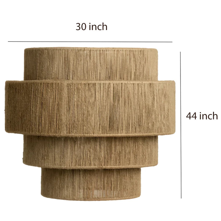Jute Chandelier for Staircase | Natural Hanging Light - Magnus