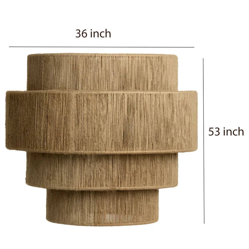 Jute Chandelier for Staircase | Natural Hanging Light - Magnus