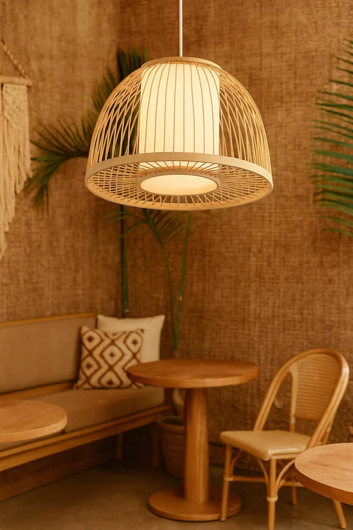 Wicker Hanging Light for Bedroom | Rattan Pendant Lamp - Ley