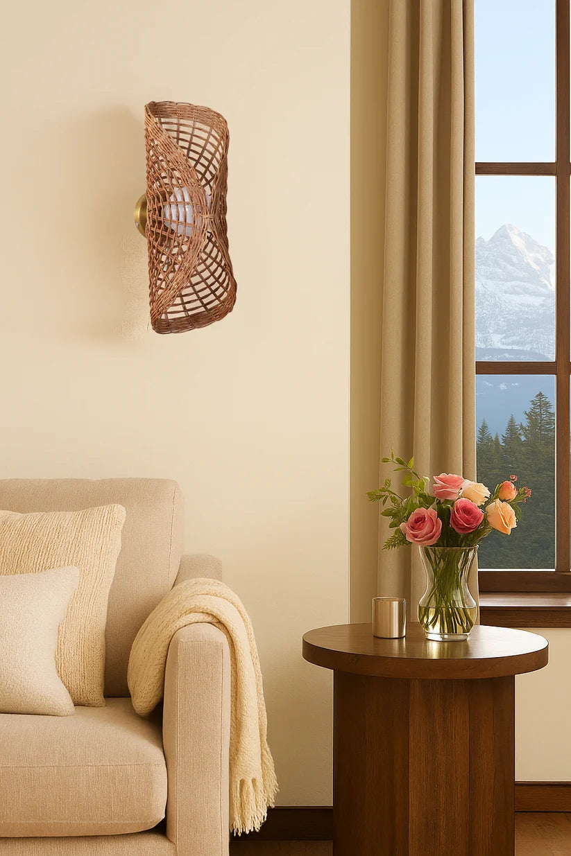Wicker Wall Light for Living Room - Lilley