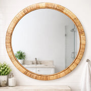 Rattan Wall Mirror for Living Room - Nialton