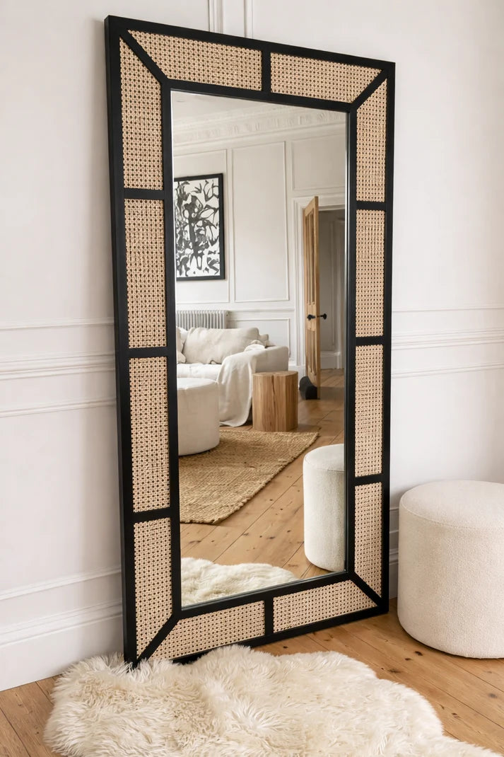 Rattan Wall Mirror for Living Room - Grahamme