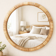 Rattan Wall Mirror for Living Room - Nialton