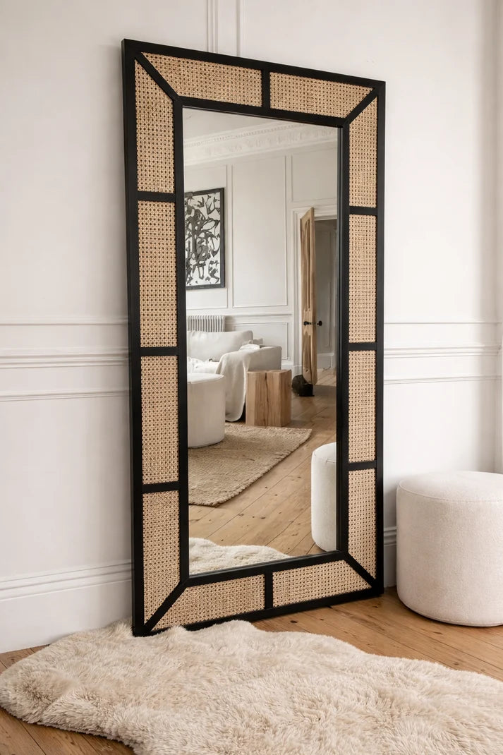 Rattan Wall Mirror for Living Room - Grahamme