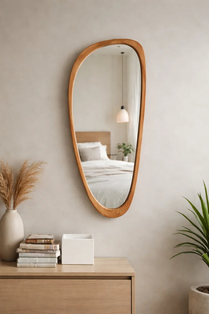 Bamboo Wall Mirror for Living Room - Ames