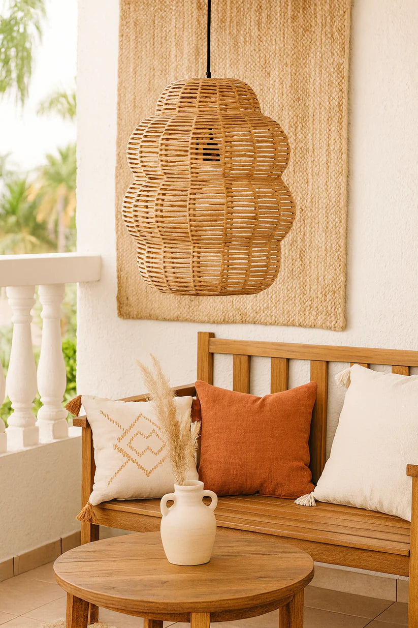 Bamboo Hanging Light for Living Room | Rattan Pendant Lamp - Uri