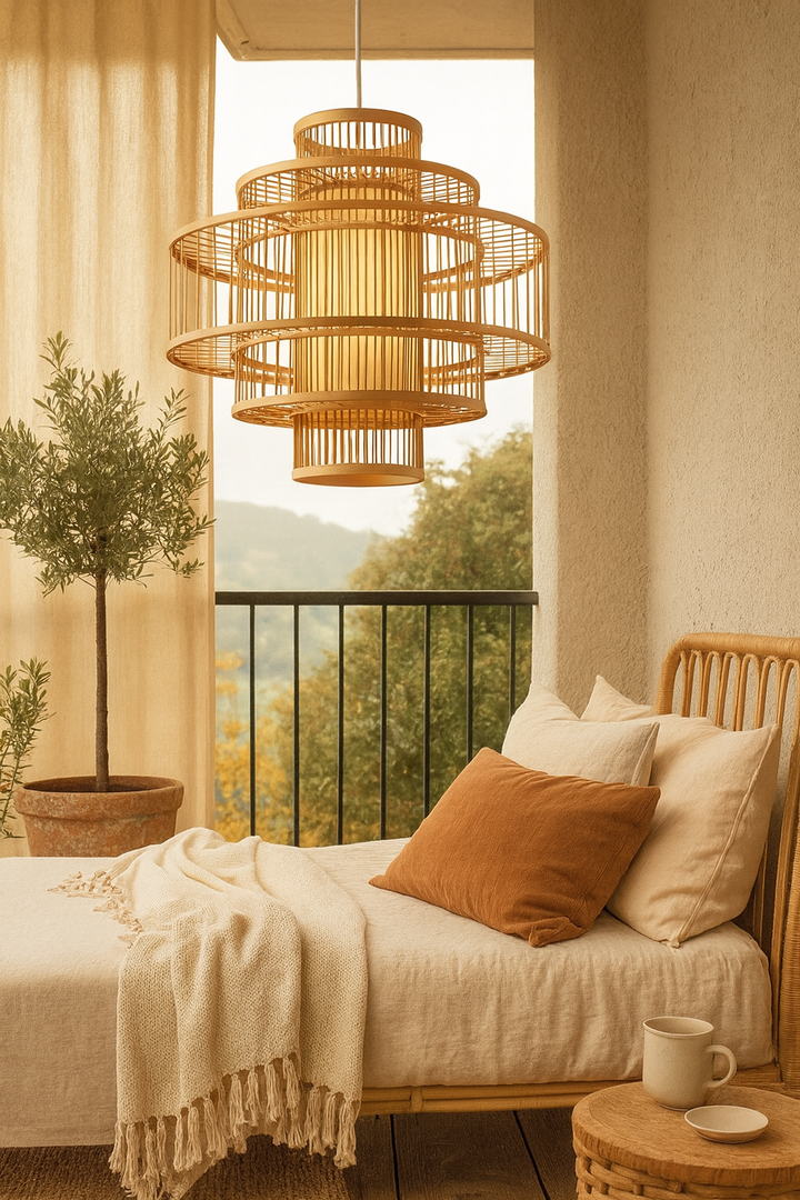 Bamboo Pendant Light for Living Room - Navya by Luxury Rattan Handicrafts 