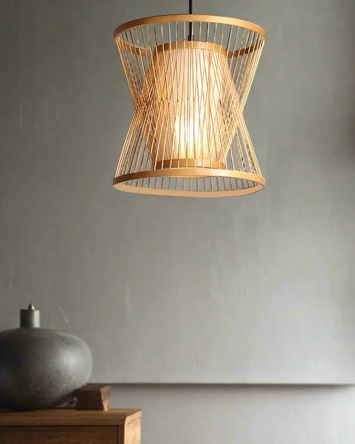 Wicker Hanging Light for Drawing Room | Rattan Pendant Lamp - Cadley