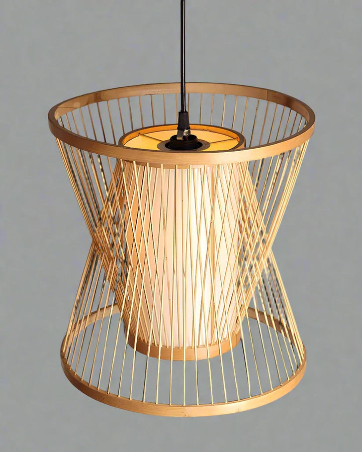 Wicker Hanging Light for Drawing Room | Rattan Pendant Lamp - Cadley