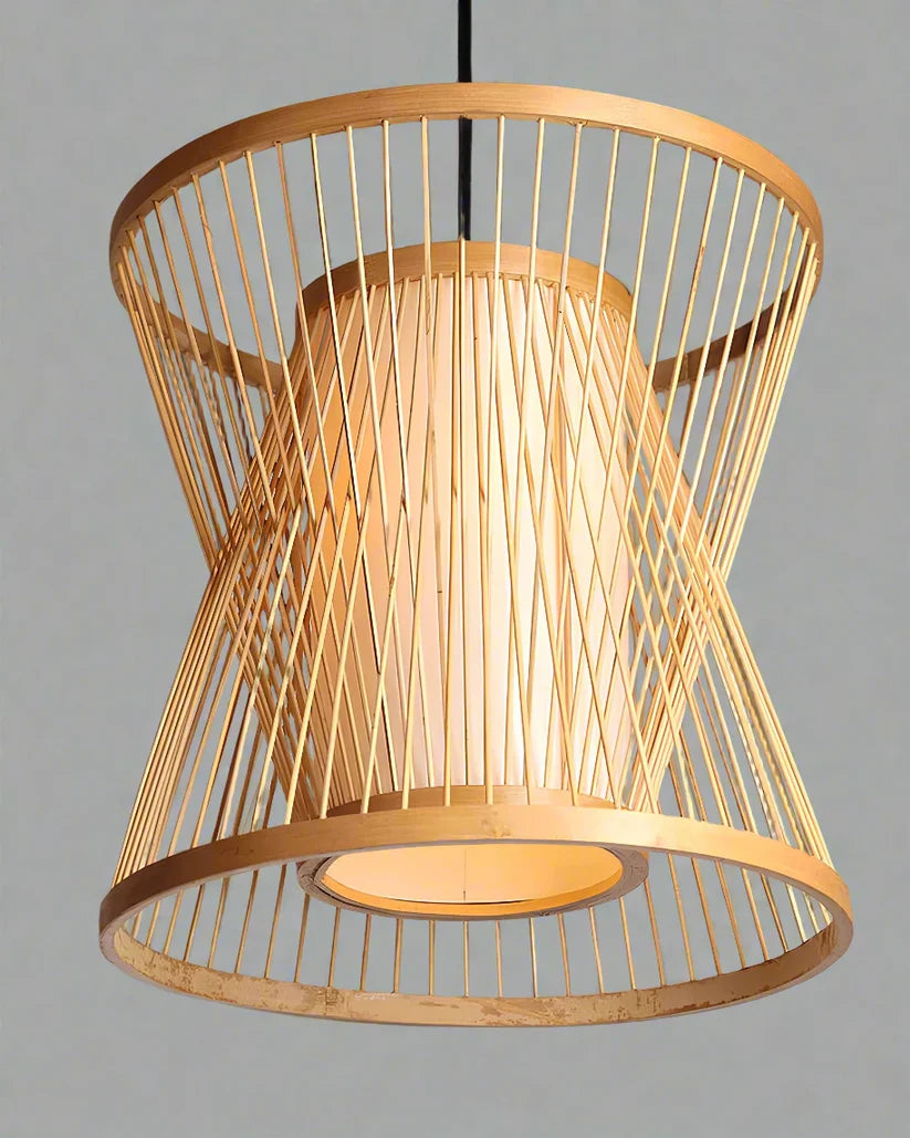 Wicker Hanging Light for Drawing Room | Rattan Pendant Lamp - Cadley