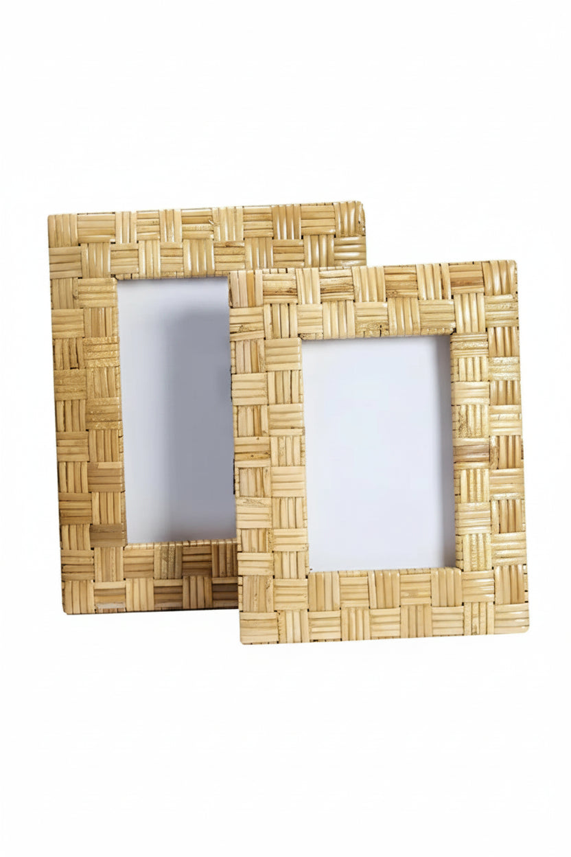 Rattan Photo Frame 4x6 Inch for Home - Bodine