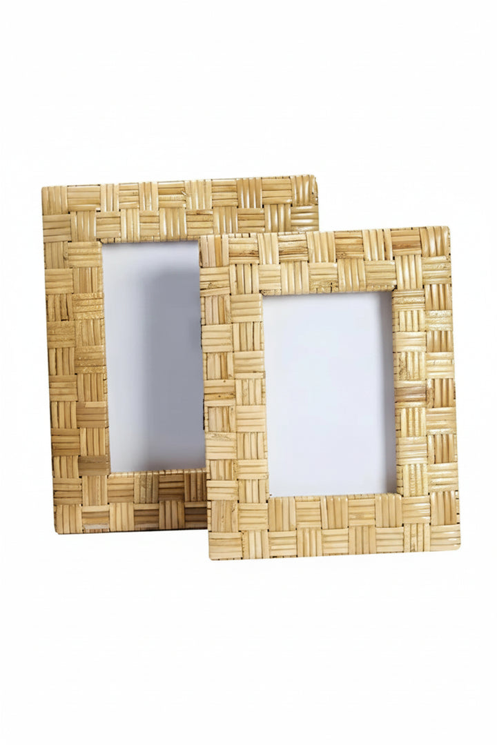 Rattan Photo Frame 4x6 Inch for Home - Bodine