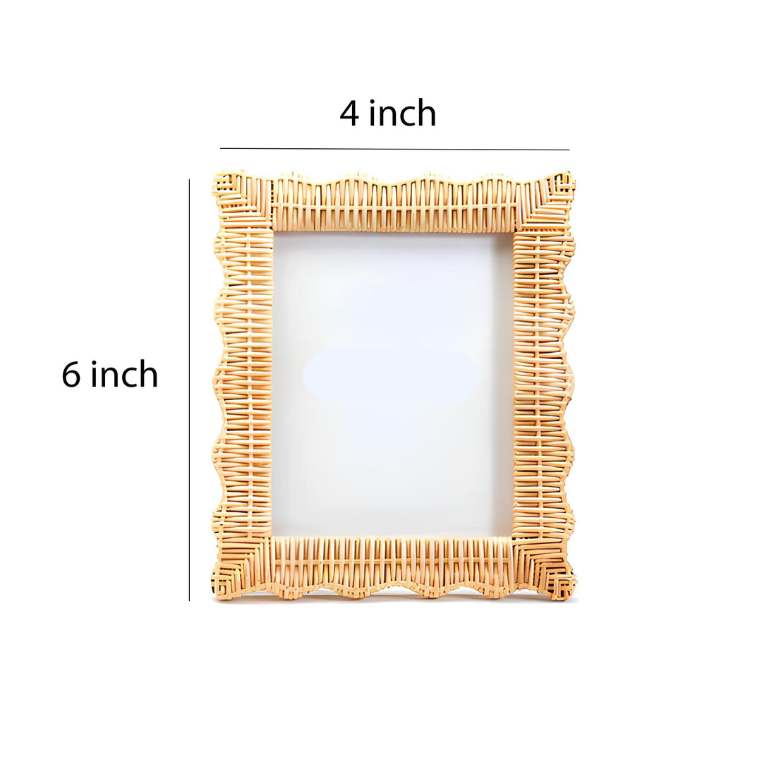 Rattan Photo Frame 4x6 Inch for Home - Rebecca