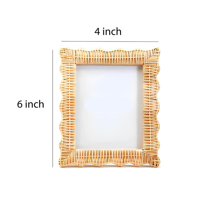 Rattan Photo Frame 4x6 Inch for Home - Rebecca