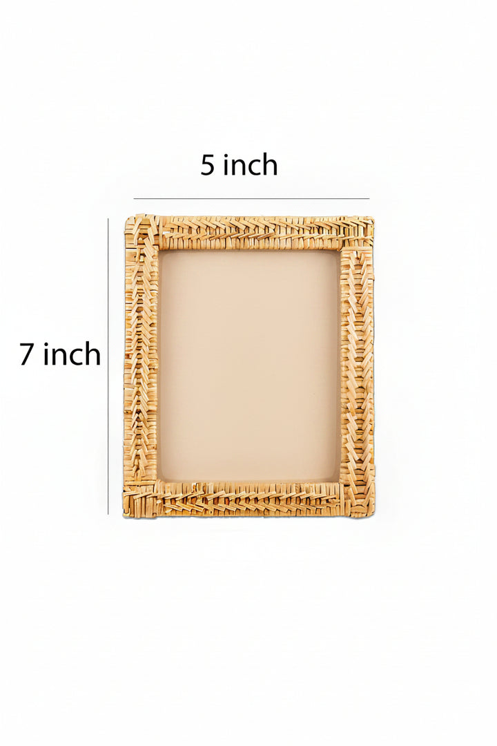 Rattan Photo Frame 5x7 Inch for Home - Dashwoode