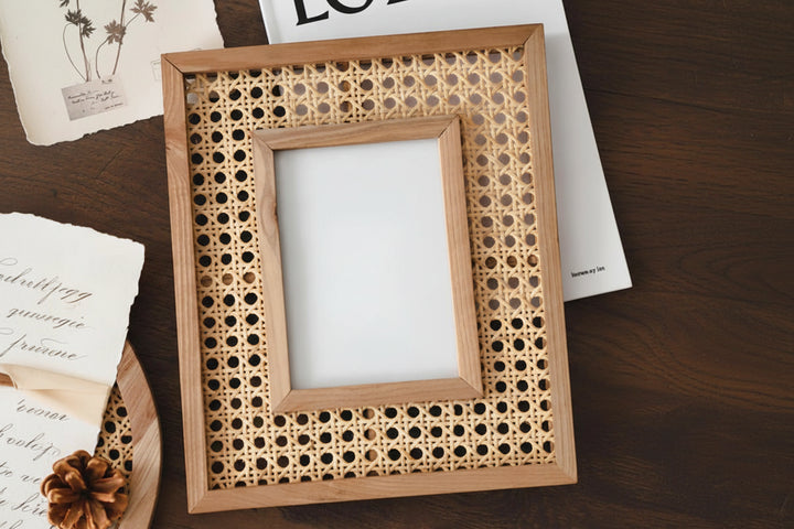 Rattan Photo Frame 4x6 Inch for Home - Xaviern