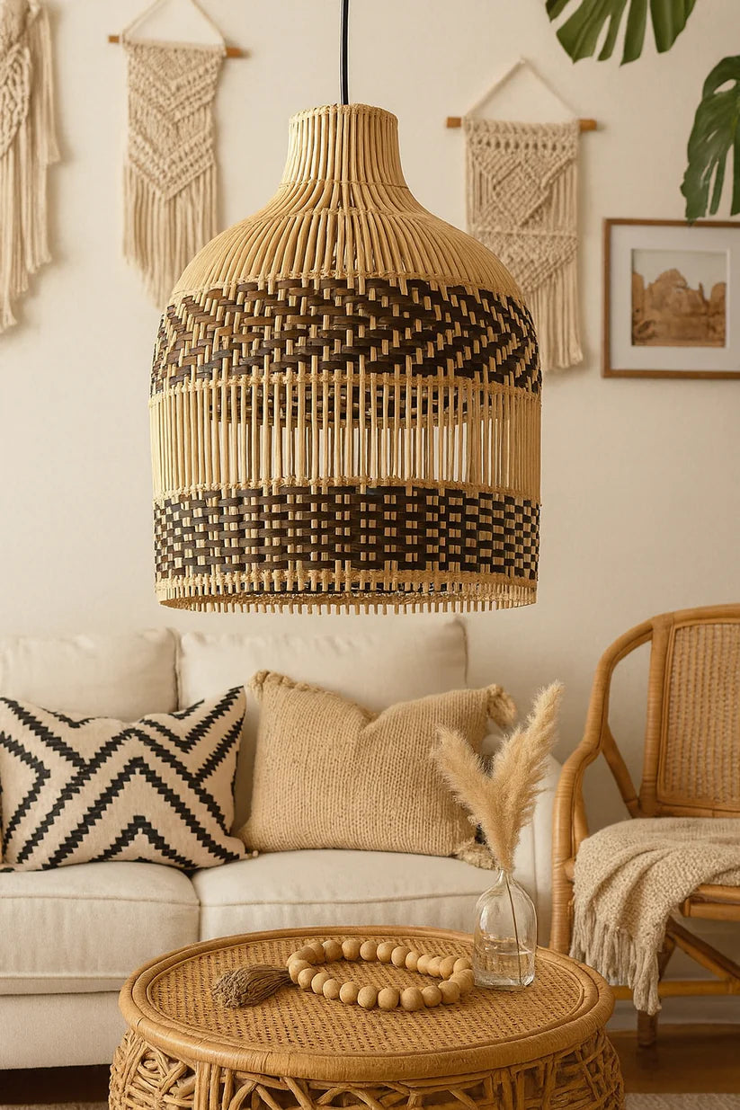 Bamboo Hanging Light for Kitchen | Cane Pendant Lamp - Iker