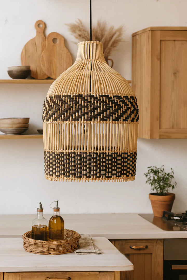 Bamboo Hanging Light for Kitchen | Cane Pendant Lamp - Iker