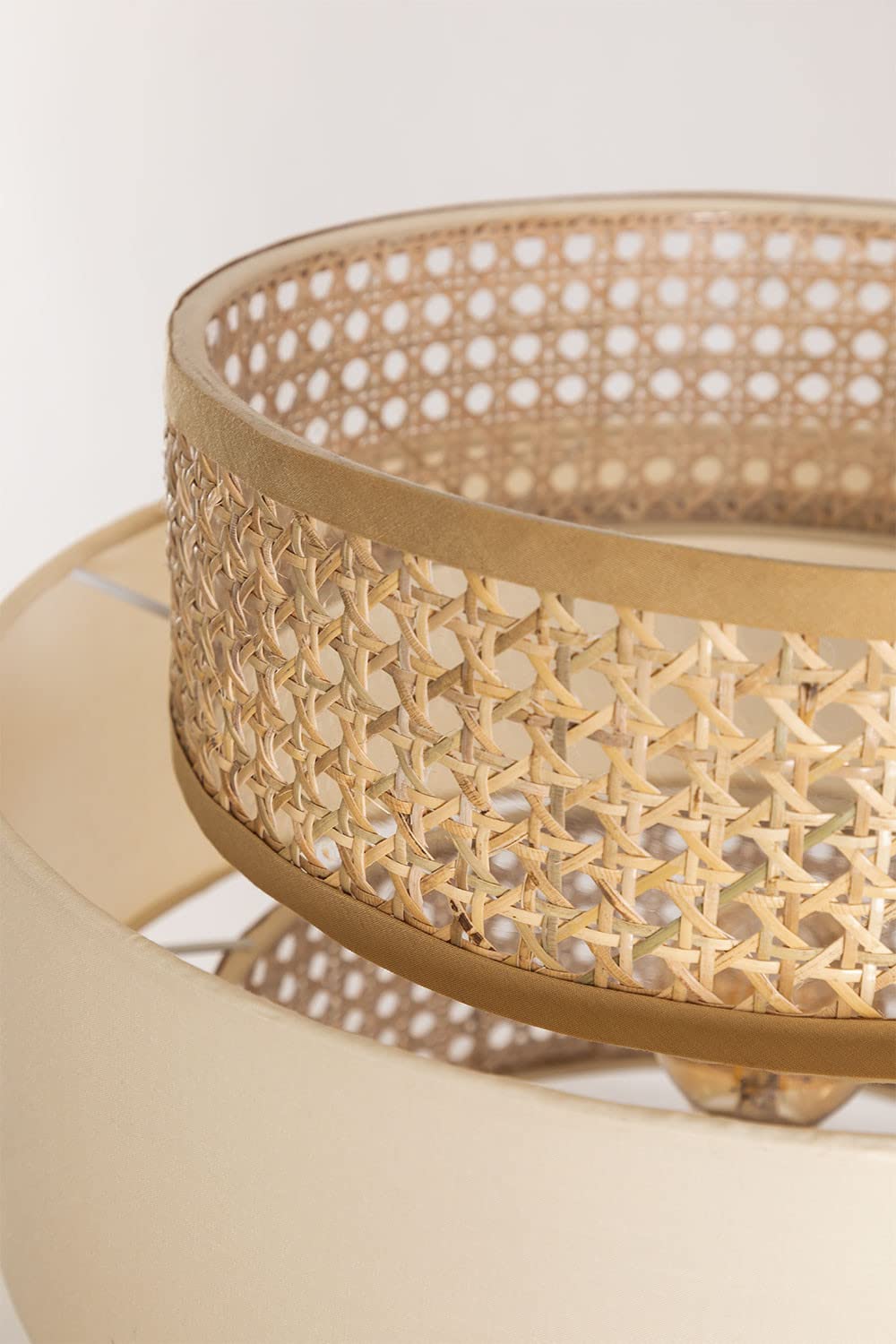 Rattan Cane Floor Lamp for Study Room | Coastal Standing Lamp - Aericka