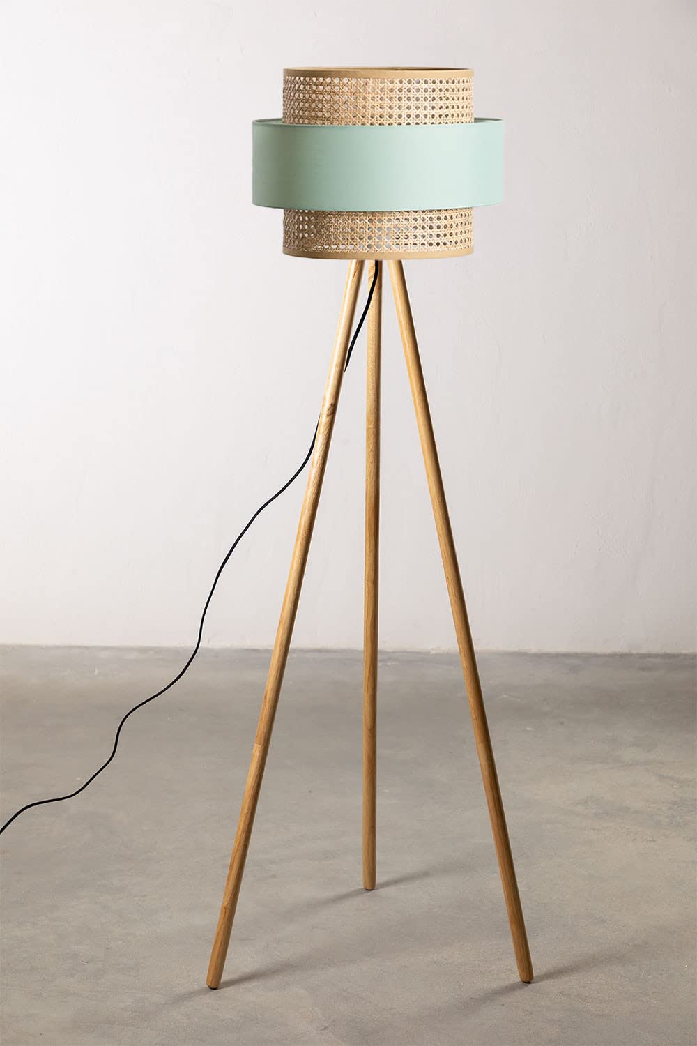 Rattan Cane Webbing Floor Lamp Bamboo Floor Lamp Cane Floor Lamp -Aidana by Luxury Rattan Handicrafts  - Lighting > Floor Lamps