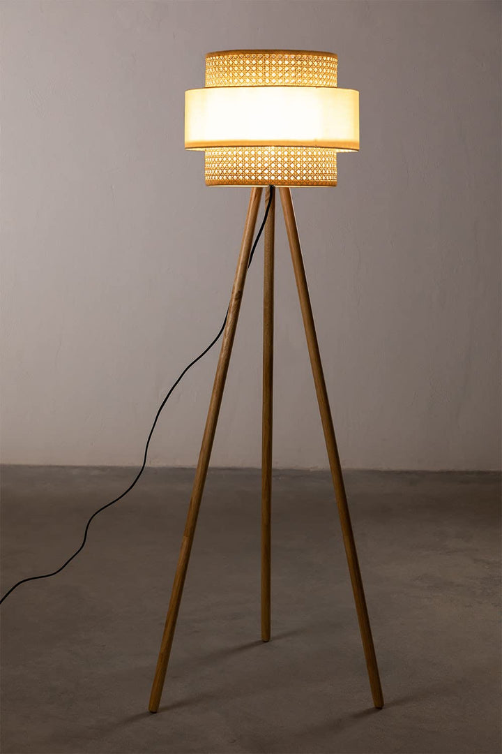 Rattan Cane Webbing Floor Lamp Bamboo Floor Lamp Cane Floor Lamp -Aidana by Luxury Rattan Handicrafts  - Lighting > Floor Lamps