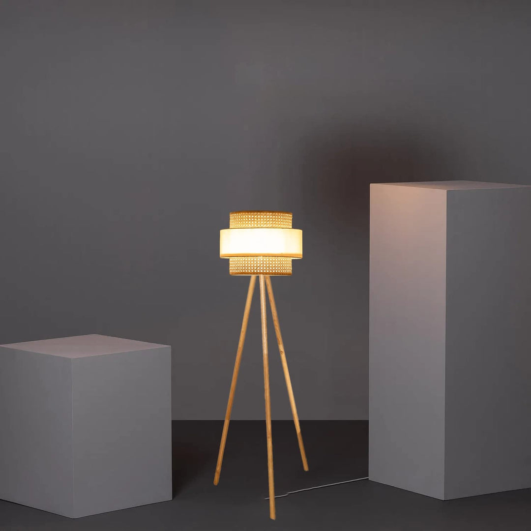 Rattan Cane Webbing Floor Lamp Bamboo Floor Lamp Cane Floor Lamp -Aidana by Luxury Rattan Handicrafts  - Lighting > Floor Lamps