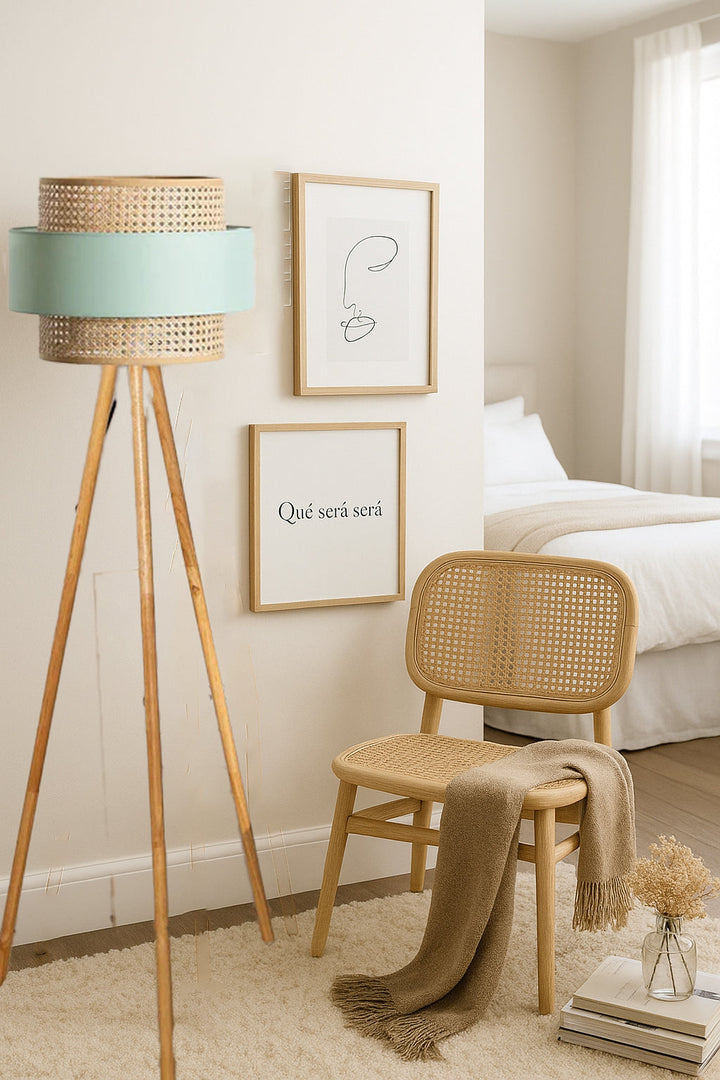 Rattan Cane Webbing Floor Lamp Bamboo Floor Lamp Cane Floor Lamp -Aidana by Luxury Rattan Handicrafts  - Lighting > Floor Lamps