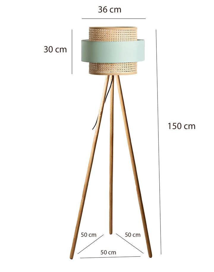 Rattan Cane Webbing Floor Lamp Bamboo Floor Lamp Cane Floor Lamp -Aidana by Luxury Rattan Handicrafts  - Lighting > Floor Lamps