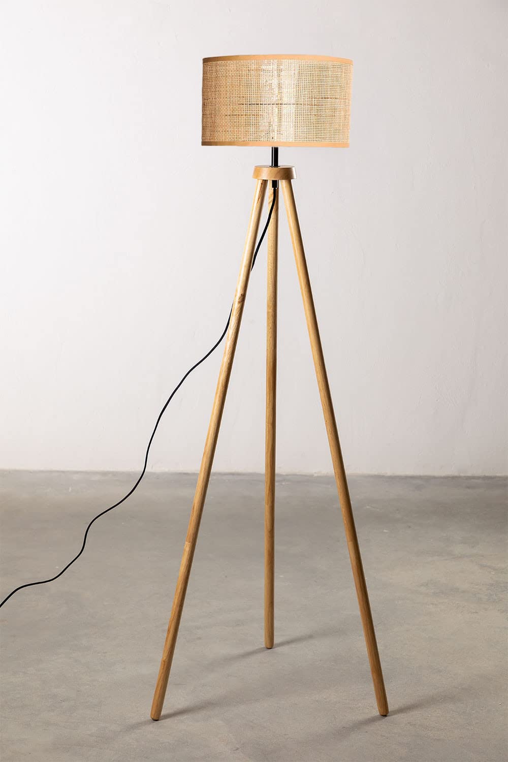 Rattan Cane Webbing Floor Lamp Bamboo Floor Lamp Cane Floor Lamp- Ammie by Luxury Rattan Handicrafts  - Lighting > Floor Lamps