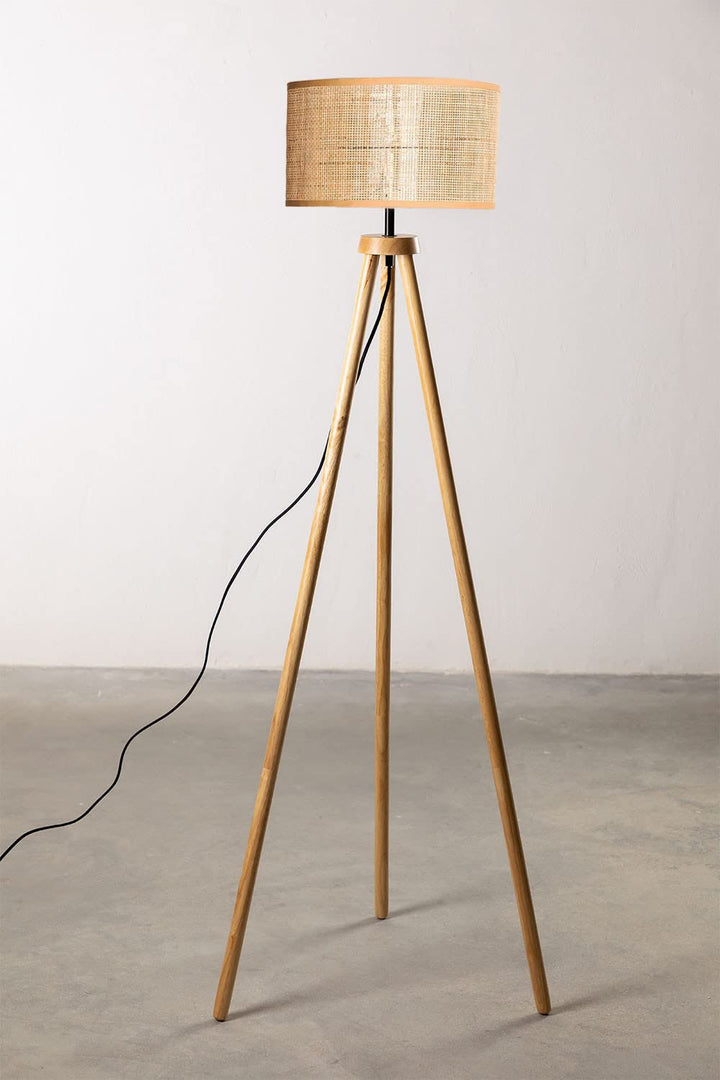 Rattan Cane Webbing Floor Lamp Bamboo Floor Lamp Cane Floor Lamp- Ammie by Luxury Rattan Handicrafts  - Lighting > Floor Lamps