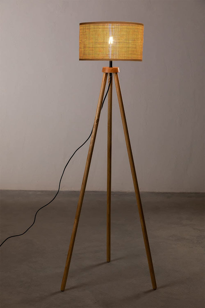 Rattan Cane Webbing Floor Lamp Bamboo Floor Lamp Cane Floor Lamp- Ammie by Luxury Rattan Handicrafts  - Lighting > Floor Lamps