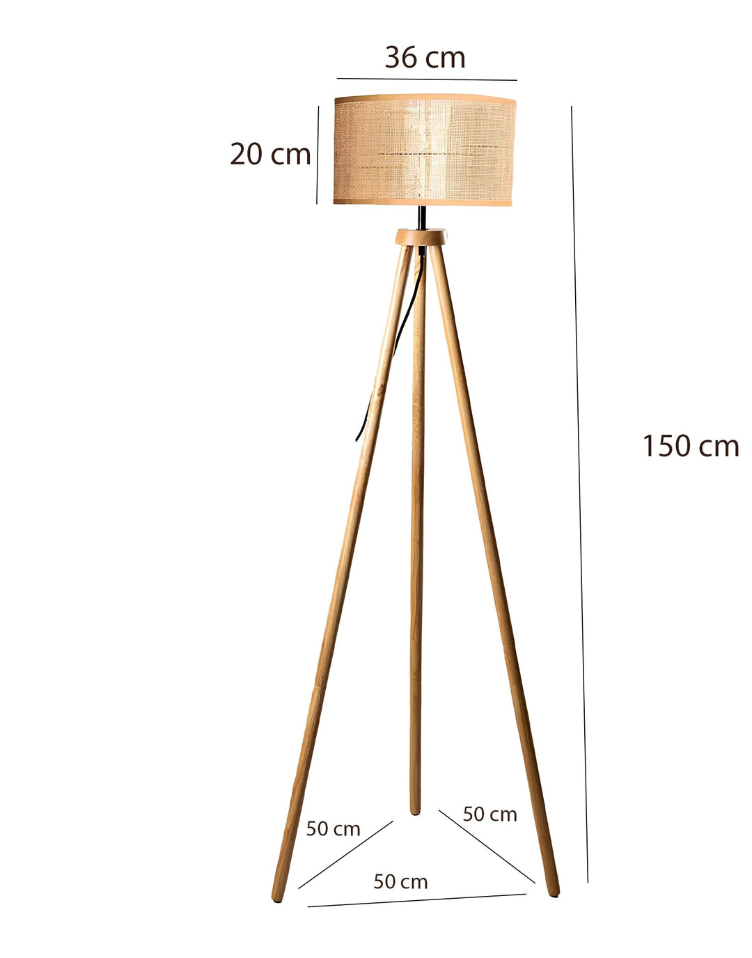 Rattan Cane Webbing Floor Lamp Bamboo Floor Lamp Cane Floor Lamp- Ammie by Luxury Rattan Handicrafts  - Lighting > Floor Lamps