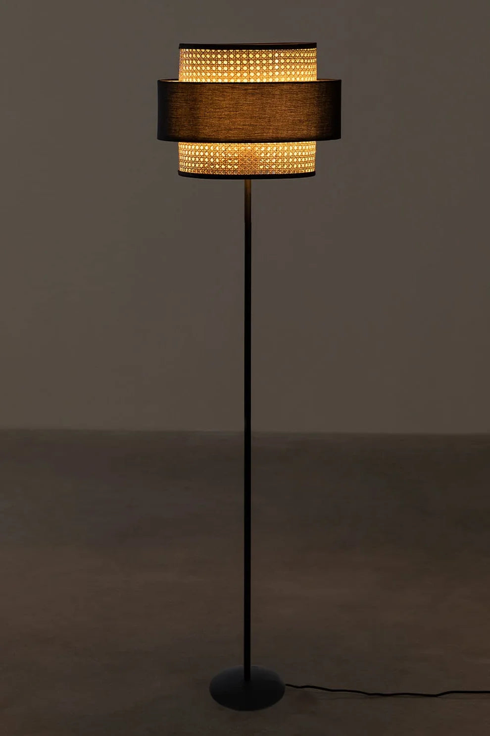 Rattan Cane Floor Lamp for Living Room | Modern Standing Lamp - Mary