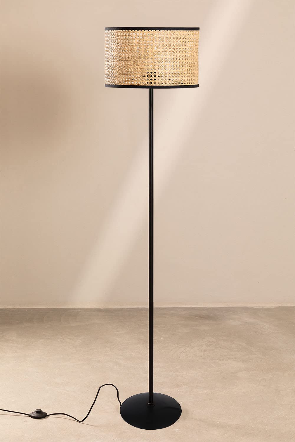 Rattan Cane Webbing Floor Lamp Bamboo Floor Lamp Cane Floor Lamp-Astrid by Luxury Rattan Handicrafts  - Lighting > Floor Lamps